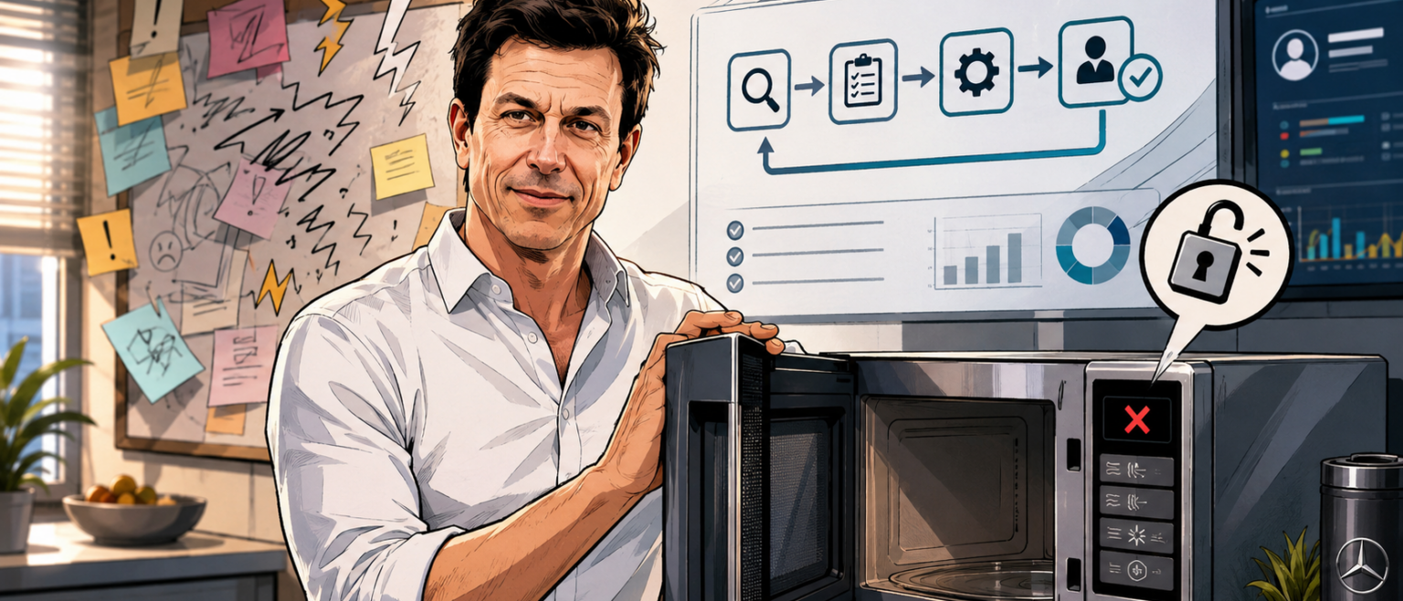 Build Microwave Doors, Not Warning Signs: What Solutions Consulting Leaders Can Learn from Blame, Process and Formula One