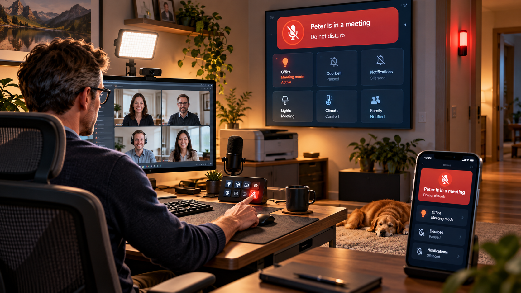 One Button Before Every Meeting: My Home Assistant Meeting Mode